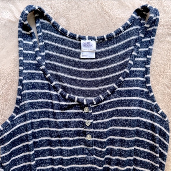 2/$20 ✨Stars Above Striped Romper Navy Blue and White Size S - Picture 7 of 7